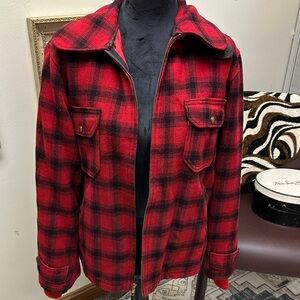 Vintage Woolrich Hunting Red and Black Plaid Hunting Jacket